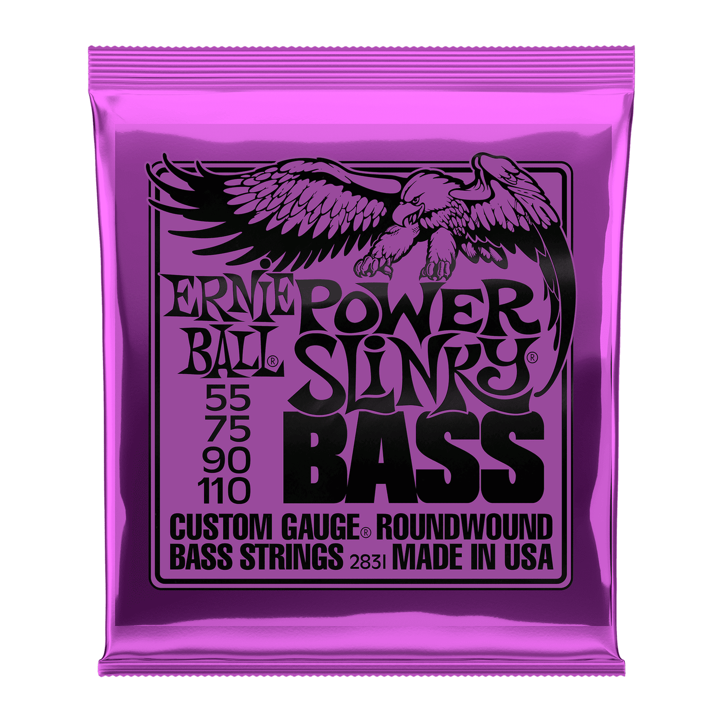 Ernie Ball Power Slinky Nickel Wound Bass Guitar Strings .055 - .110 1