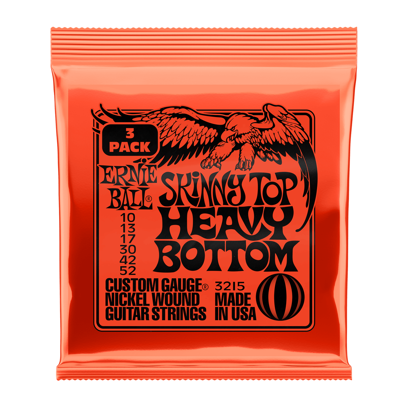 Ernie Ball Skinny Top Heavy Bottom Slinky Nickel Wound Electric Guitar Strings .010 - .052 - 3 PACK 1