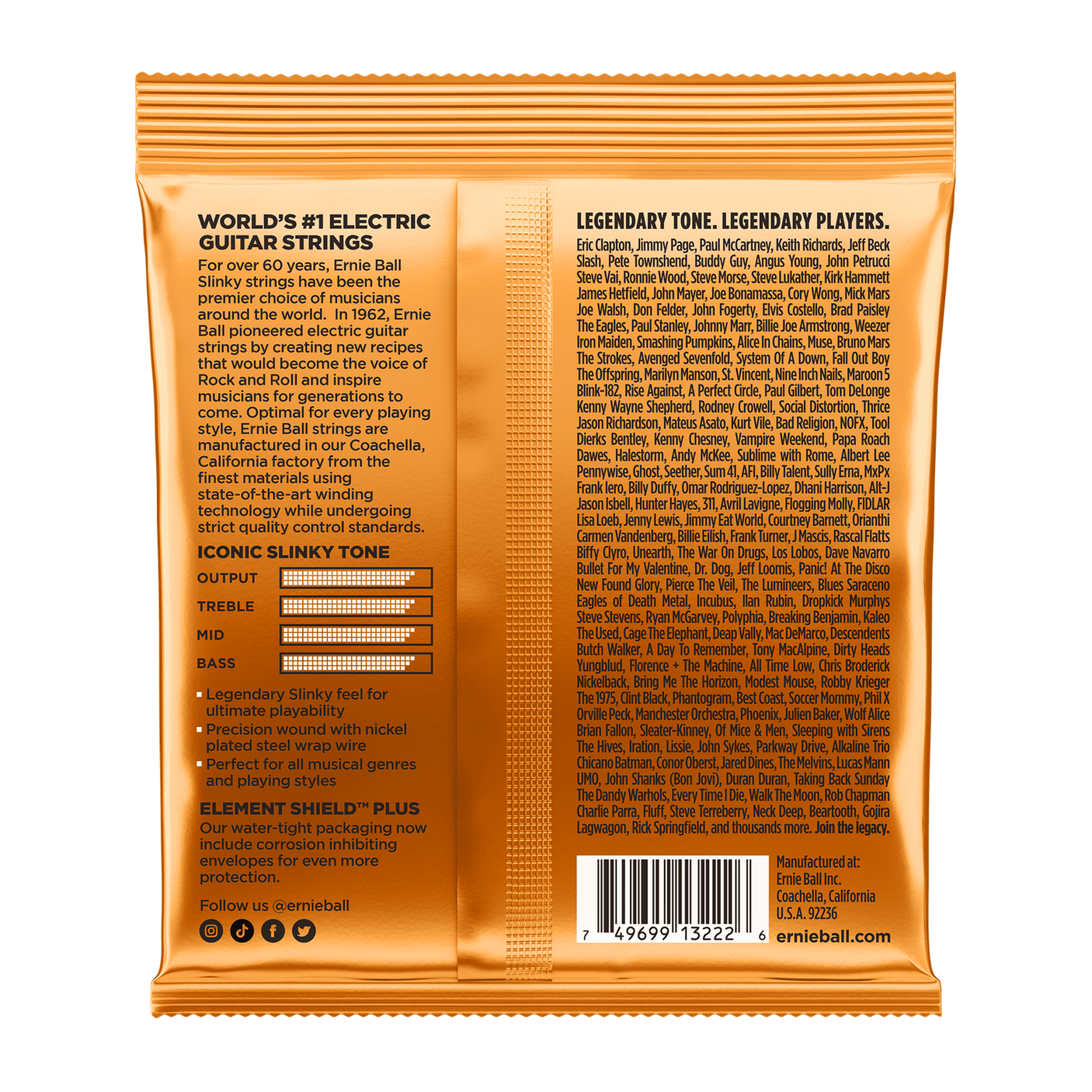 3 Pack of Ernie Ball Hybrid Slinky Nickel Wound Electric Guitar Strings .009 - .046 2