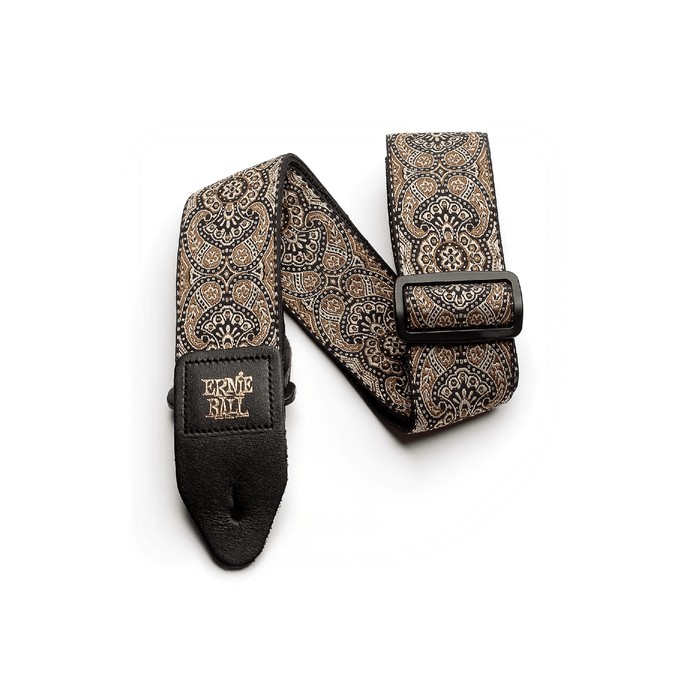 Ernie Ball Jacquard Guitar Strap - Gold & Black Paisley P04163 1
