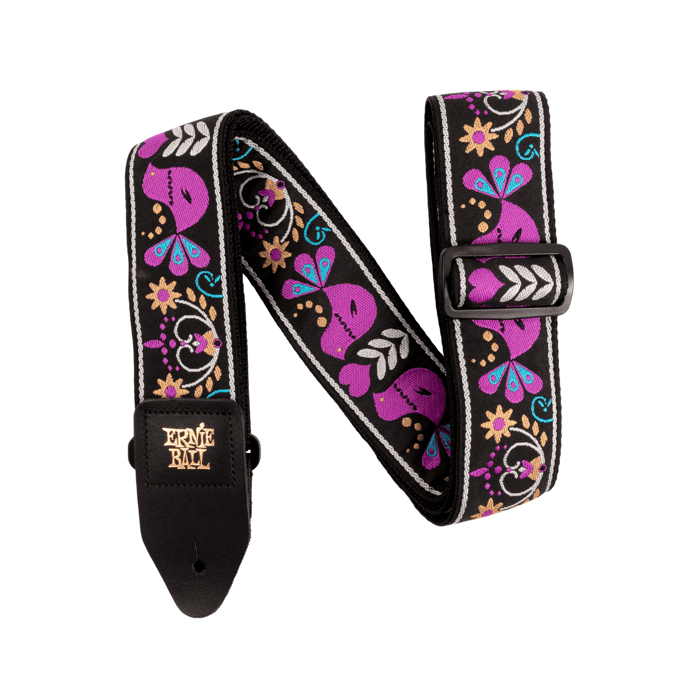 Ernie Ball Jacquard Guitar Strap - Purple Bird Lupin P05331 1