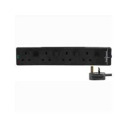 Pro-Elec 4-Gang Switched Surge Protected Extension Lead 3m – Black – PELB1932 1