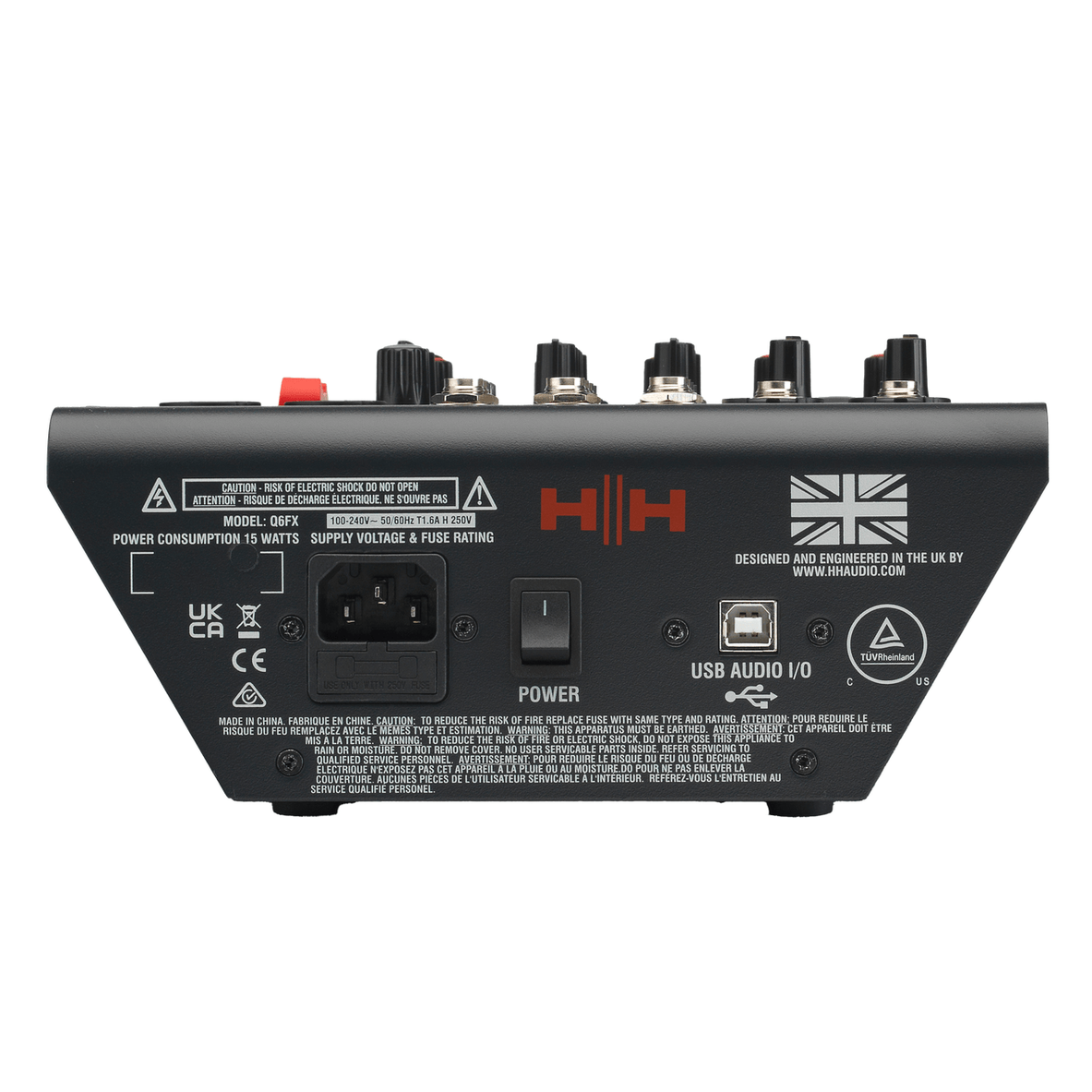 HH Audio Q-Series Q6FX - Professional 6-Channel Analogue Mixer with DSP 5