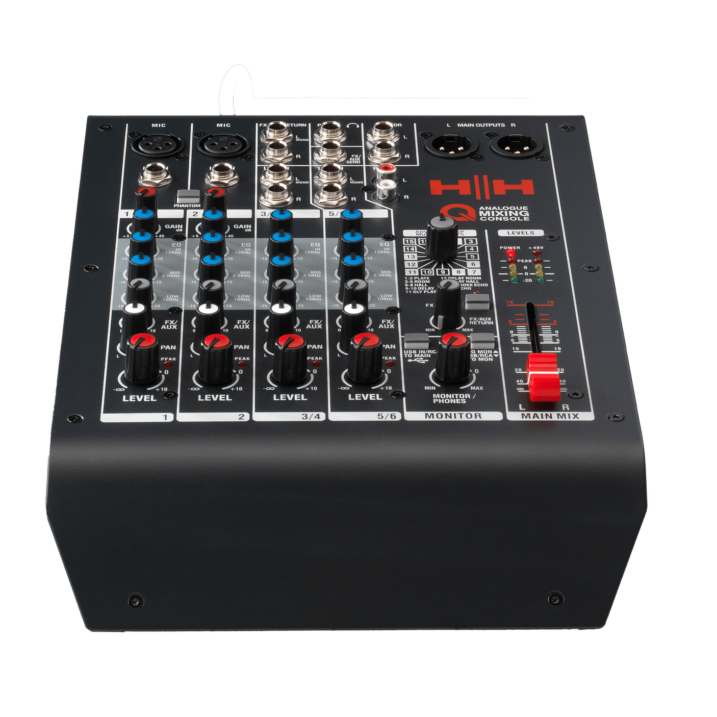 HH Audio Q-Series Q6FX - Professional 6-Channel Analogue Mixer with DSP 2
