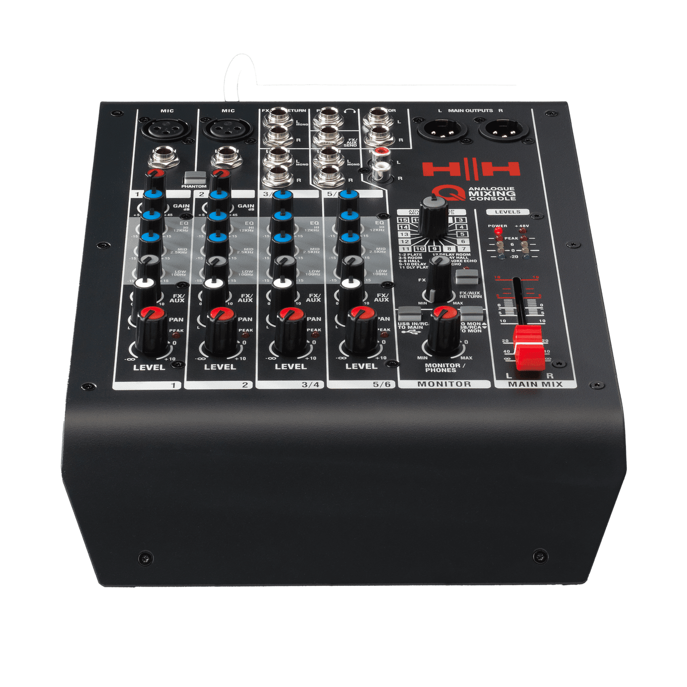 HH Audio Q-Series Q6FX - Professional 6-Channel Analogue Mixer with DSP 2