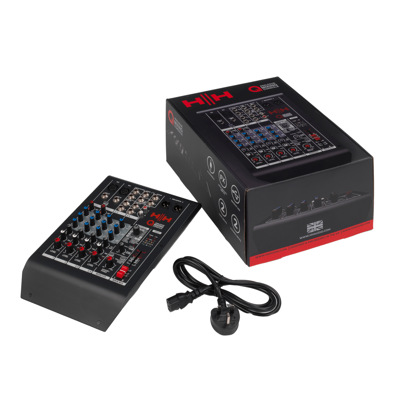 HH Audio Q-Series Q6FX - Professional 6-Channel Analogue Mixer with DSP 7