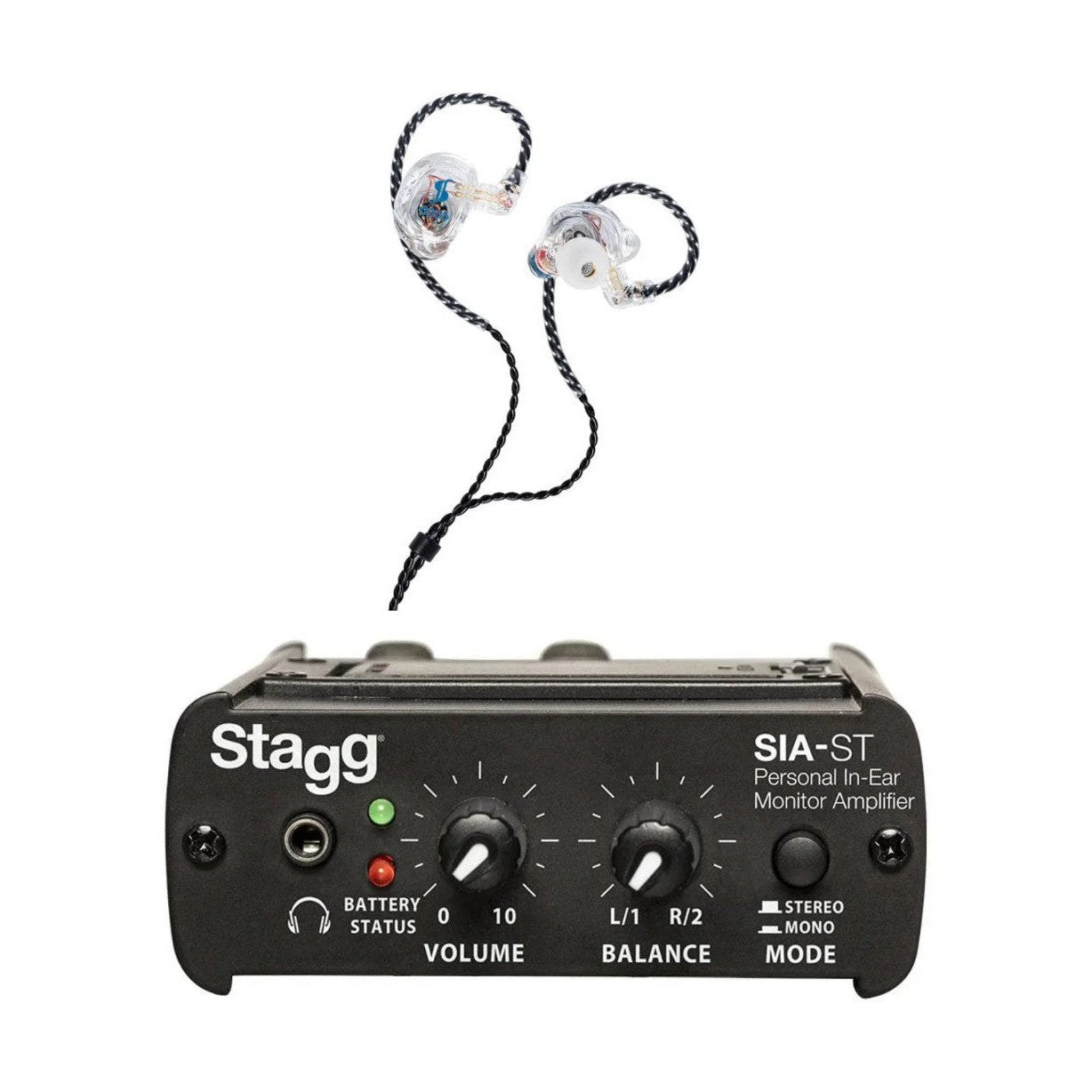 Stagg SIA-ST & SPM-435 Wired In-Ear Monitoring System - Transparent 1