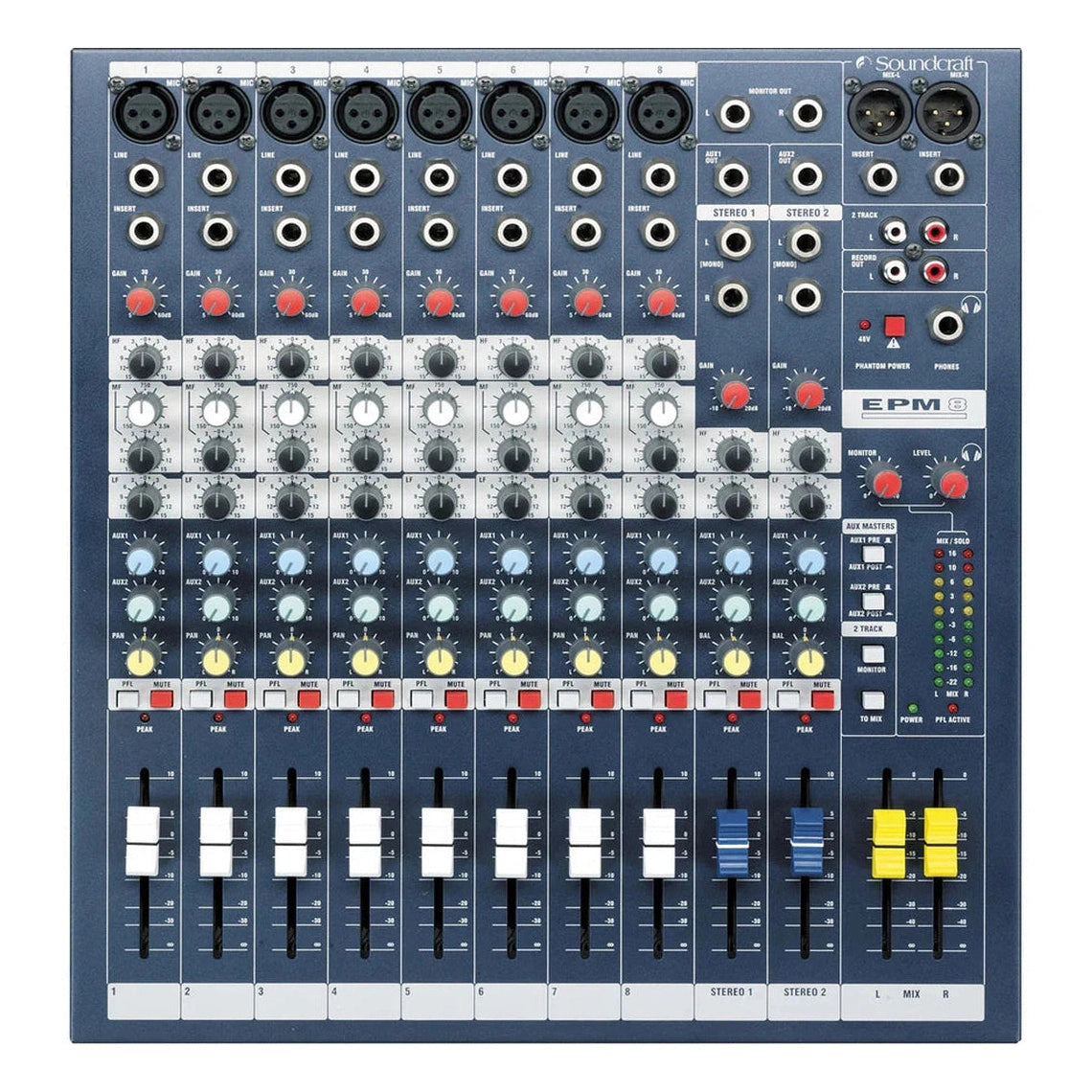 Soundcraft EPM8 - Compact 8+2 Channel Multipurpose Analogue Mixer 1