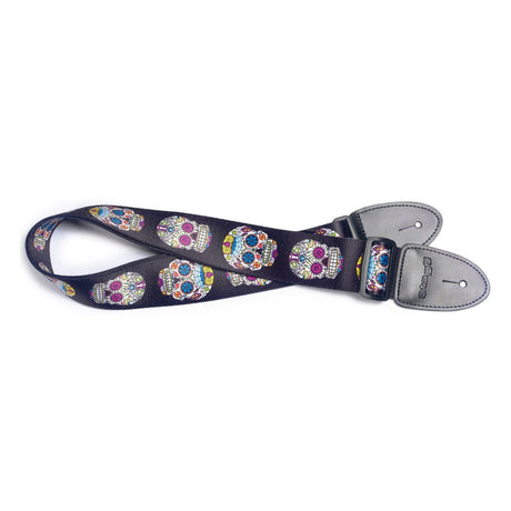 Stagg Terylene Guitar Strap with Mexican Skull Pattern 1