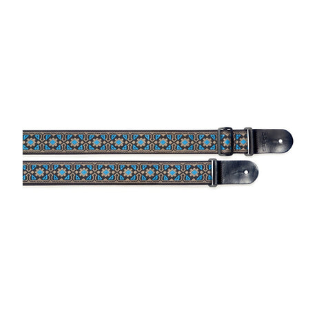 Stagg Woven Guitar Strap - Blue Floral 1