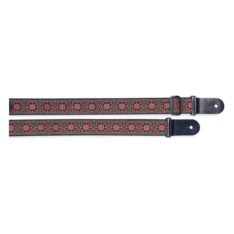Stagg Woven Guitar Strap - Red Floral 1