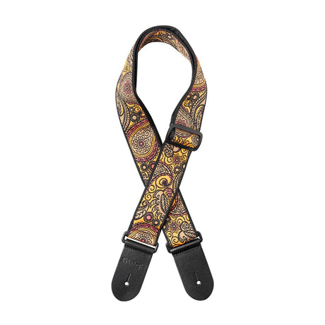Stagg Woven Guitar Strap - Paisley Orange 1