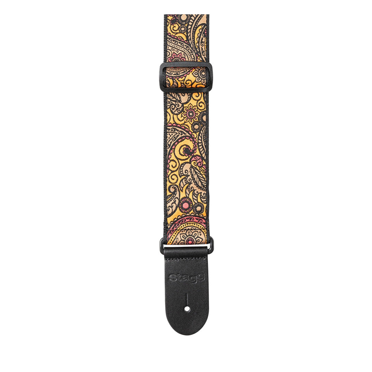 Stagg Woven Guitar Strap - Paisley Orange 2