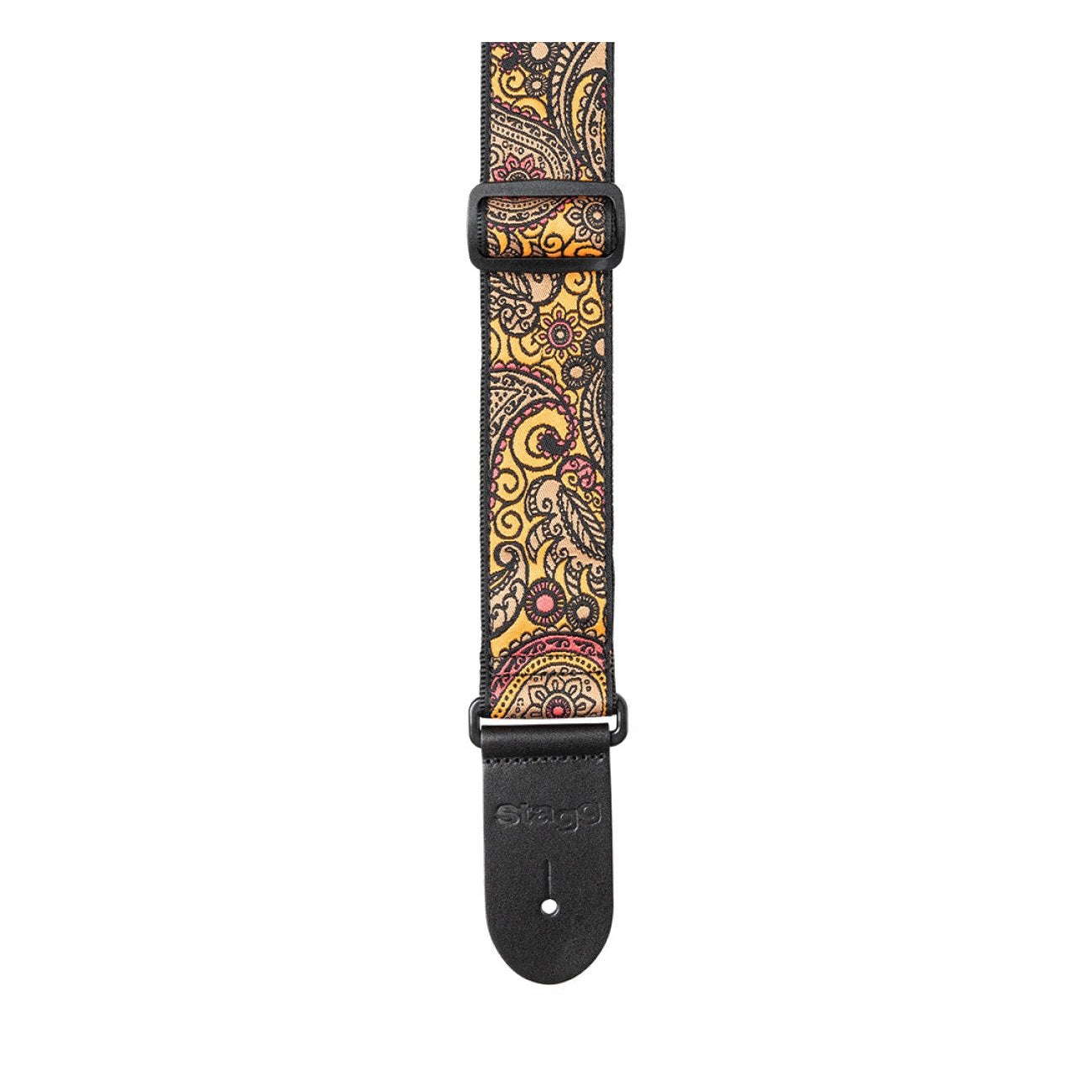Stagg Woven Guitar Strap - Paisley Orange 2