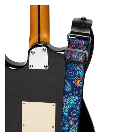 Stagg Woven Guitar Strap - Paisley Blue 2