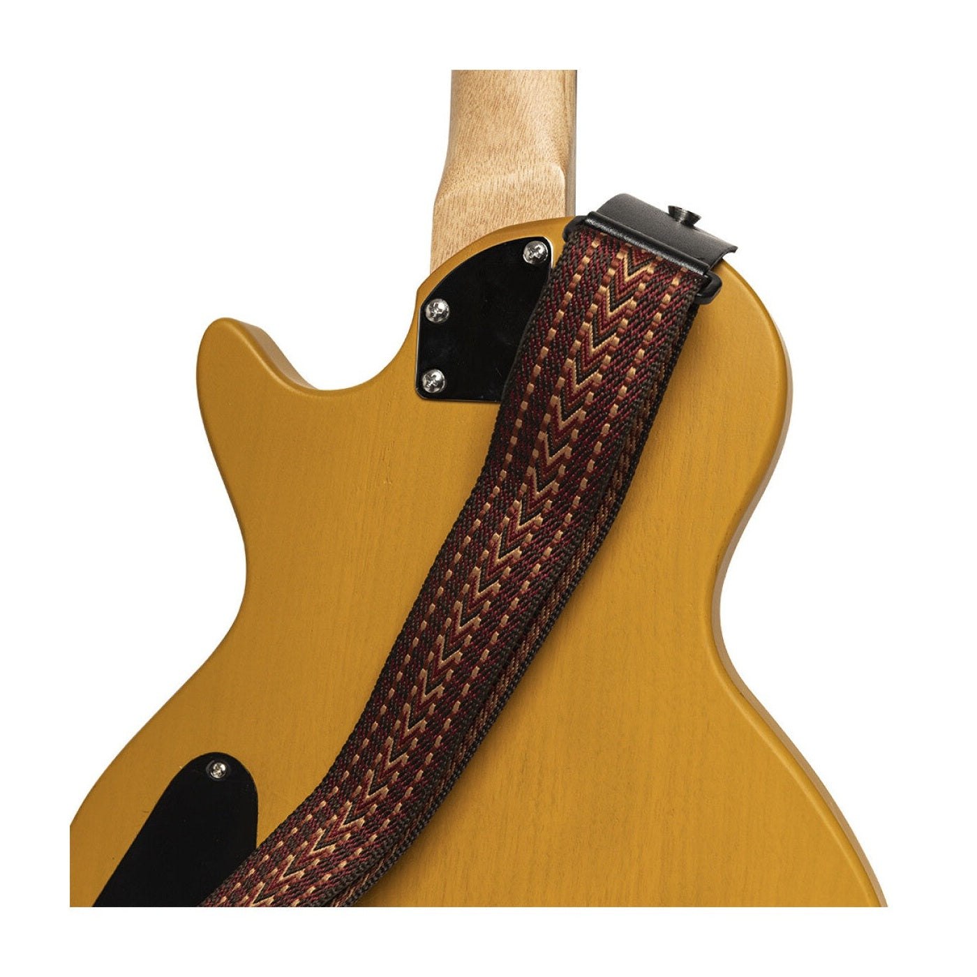 Stagg Woven Cotton Guitar Strap with Red Rafter Design 3