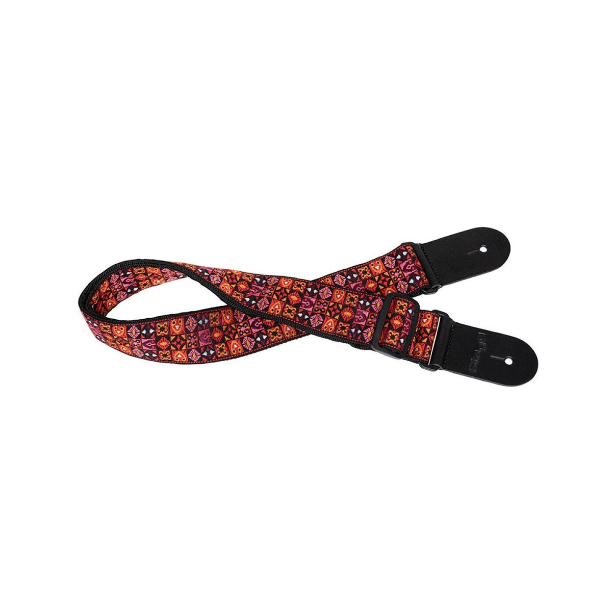 Stagg Woven Guitar Strap - Hootenanny Red 1