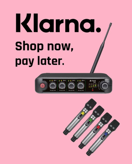 Wireless microphones with Klarna shop now and pay later, in your checkout