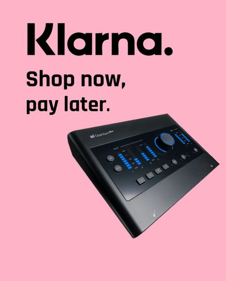 Shop now for your audio gearl and pay in three payments using Klarna