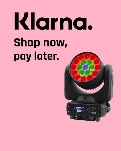 Shop for your DJ Lighting and pay in 3 easy payments with Klarna now available at Audio Direct