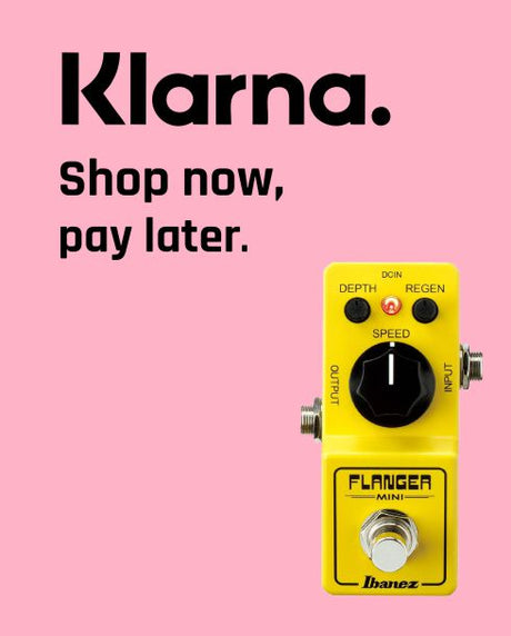 Shop now for Ibanez and pay in three payments using Klarna