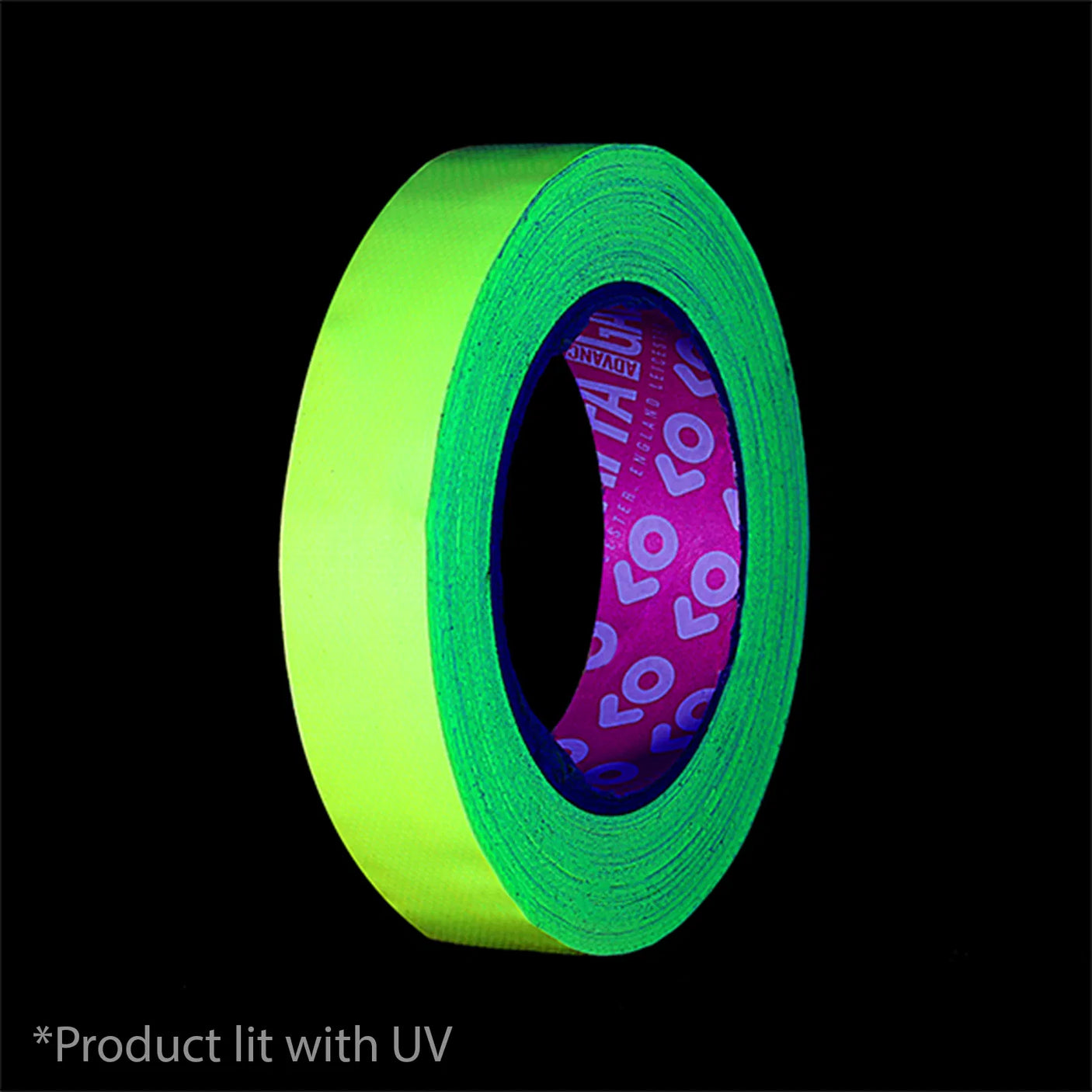 Advance Gaffa AT215 Fluorescent Yellow UV Glow Cloth Tape 19mm x 25m 2