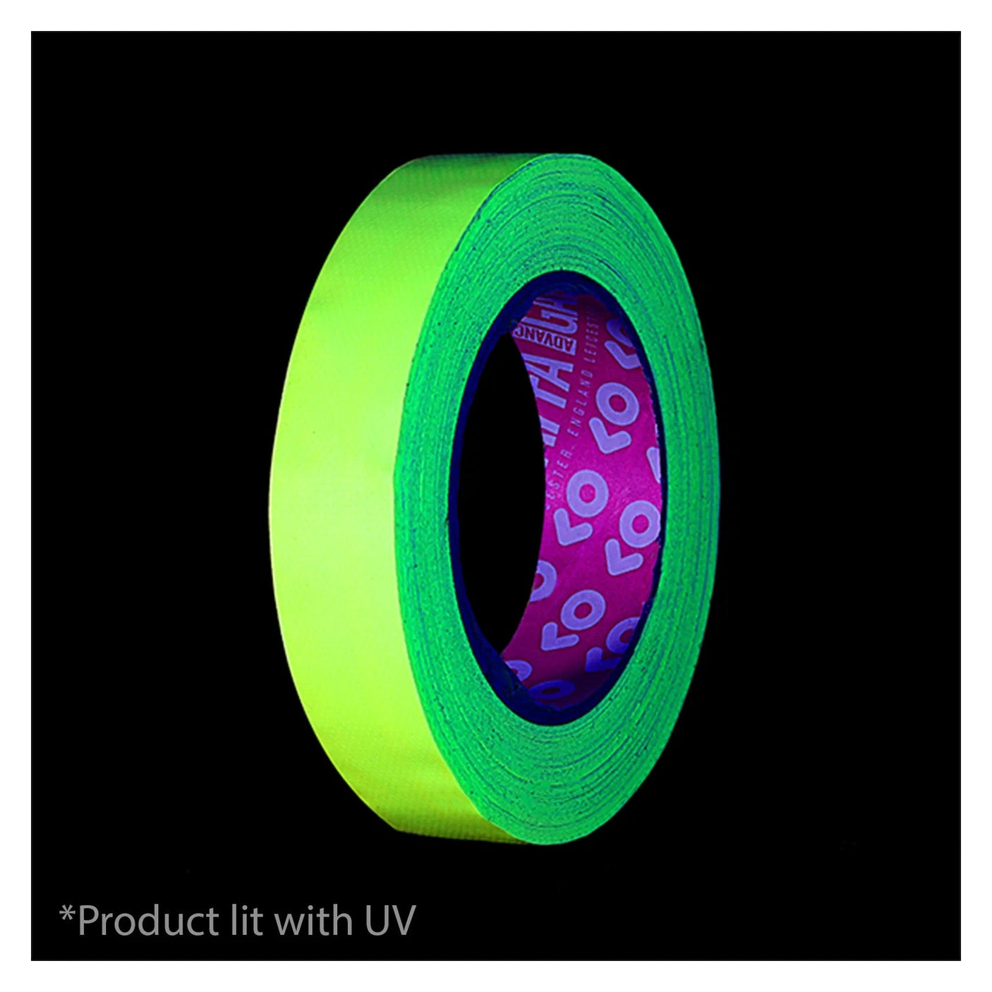 Advance Gaffa AT215 Fluorescent Yellow UV Glow Cloth Tape 19mm x 25m 2