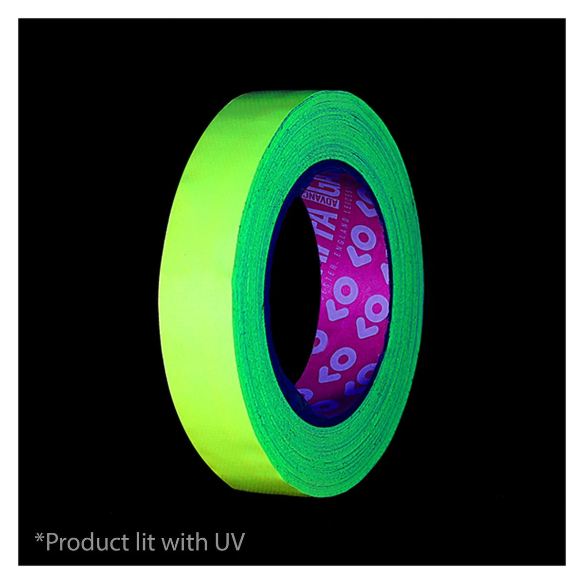 Advance Gaffa AT215 Fluorescent Yellow UV Glow Cloth Tape 19mm x 25m 2