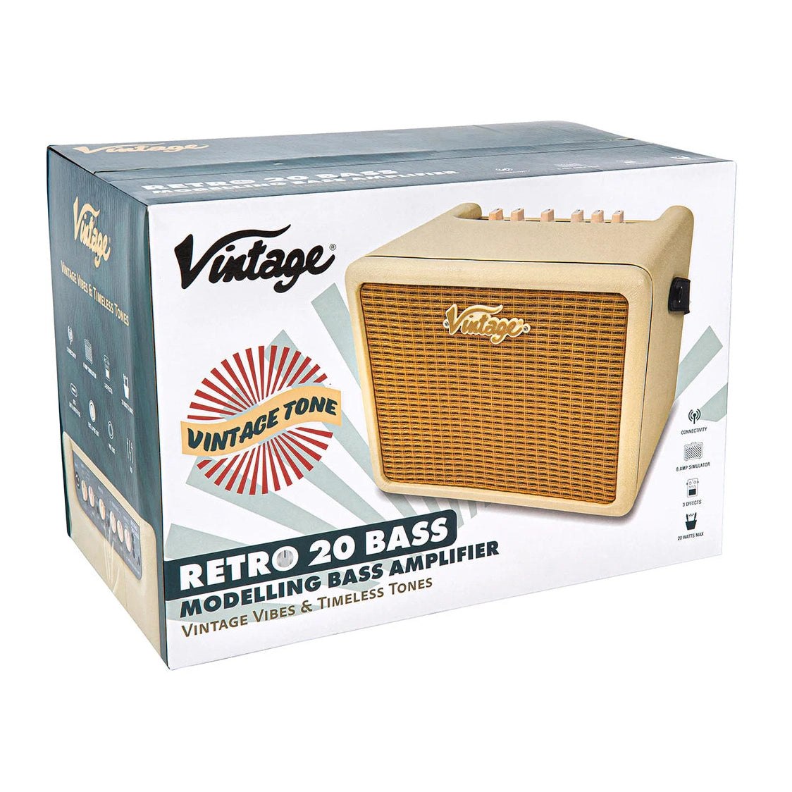 Vintage Retro 20W Bass Combo Amp with DSP Black 5