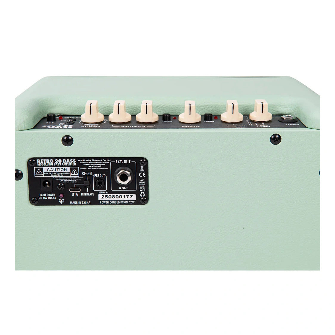 Vintage Retro 20W Bass Combo Amp with DSP Mint Green 4