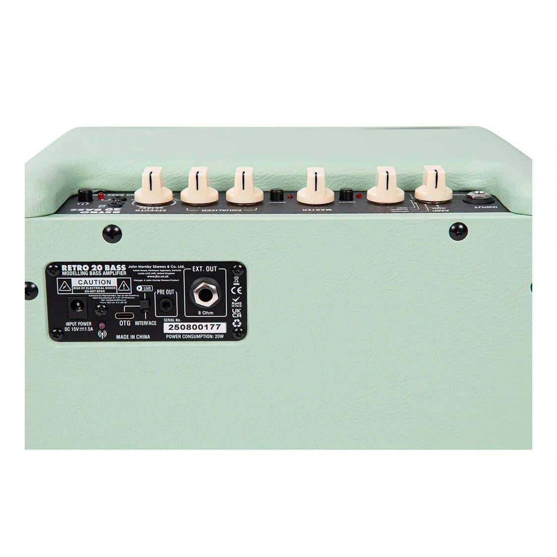 Vintage Retro 20W Bass Combo Amp with DSP Mint Green 4