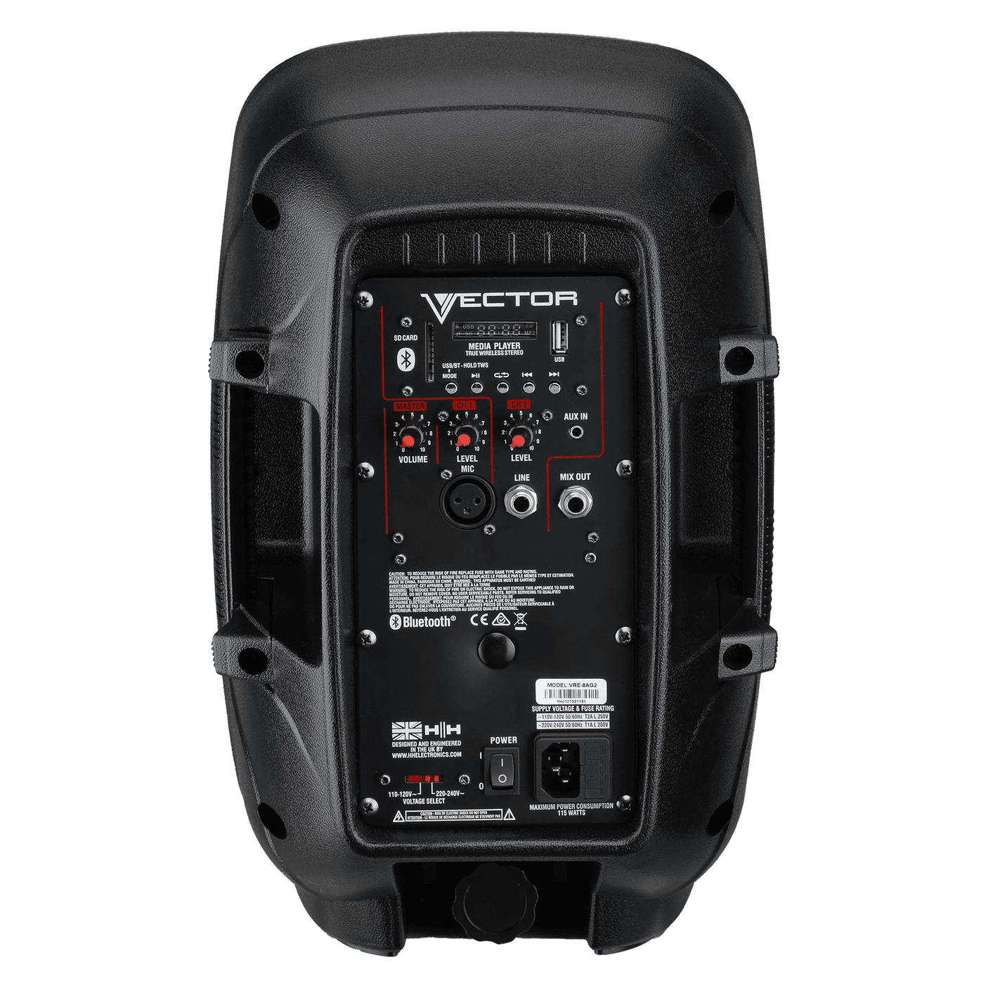 HH Audio Vector VRE-8AG2 8" Active PA Speaker With Bluetooth 5