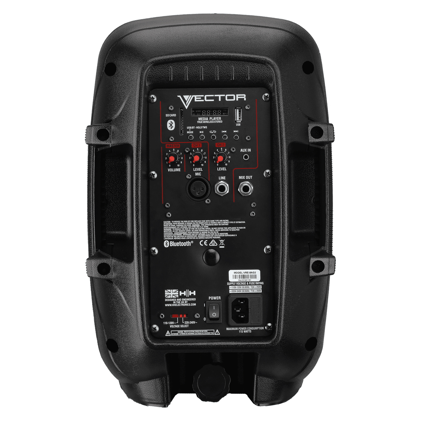 HH Audio Vector VRE-8AG2 8" Active PA Speaker With Bluetooth 4