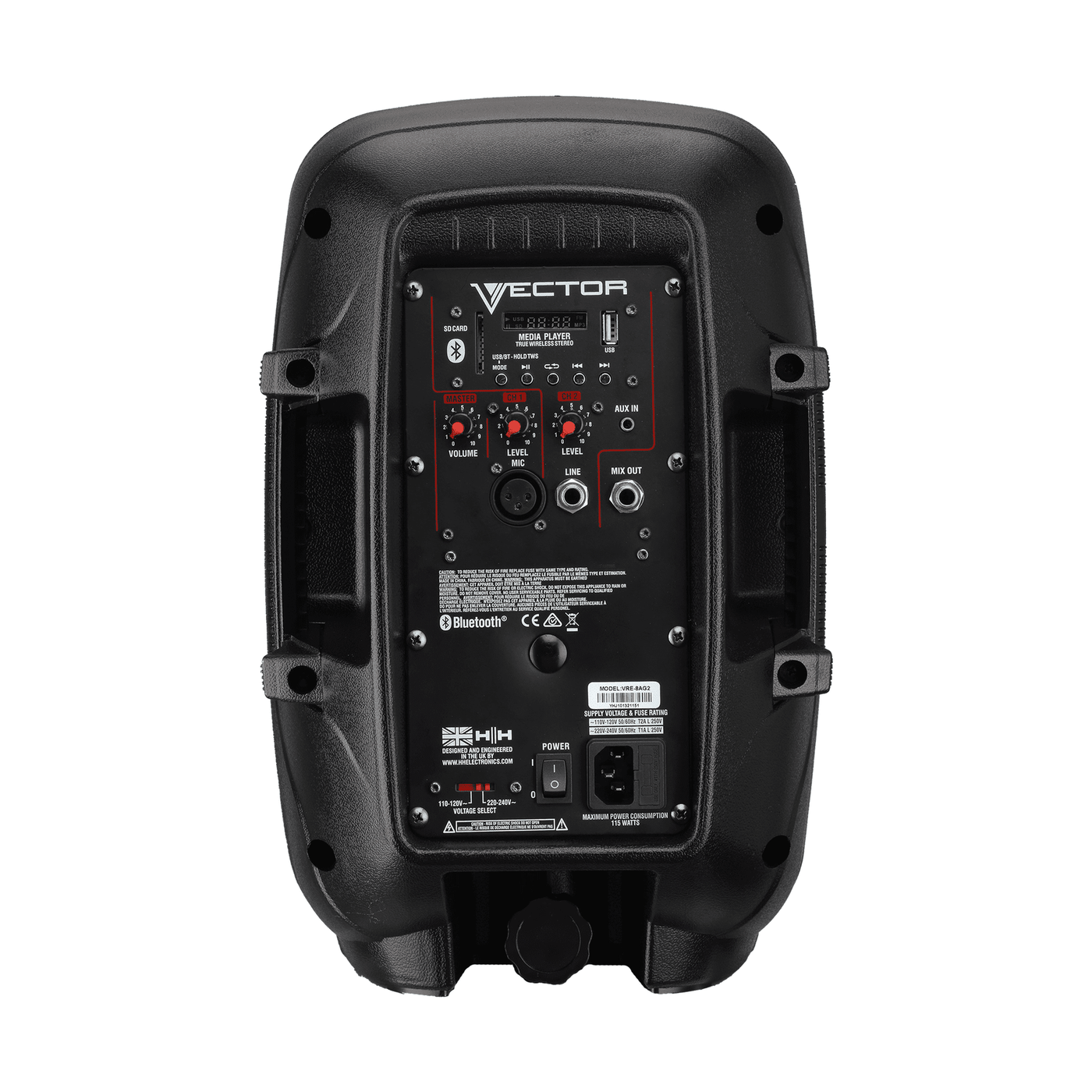 HH Audio Vector VRE-8AG2 8" Active PA Speaker With Bluetooth 4