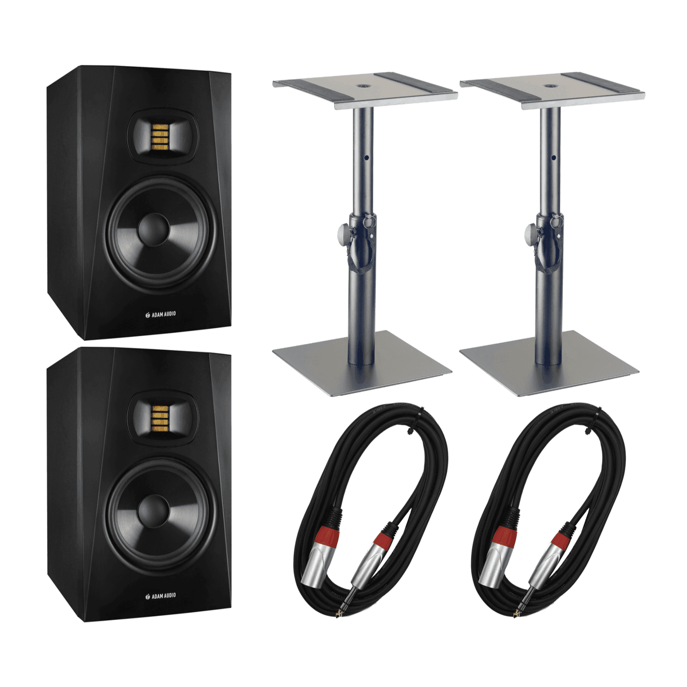 ADAM Audio T7V 7" Active Studio Monitors Pair with Desktop Stands & Cables 1