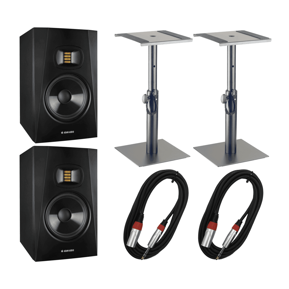 ADAM Audio T7V 7" Active Studio Monitors Pair with Desktop Stands & Cables 1