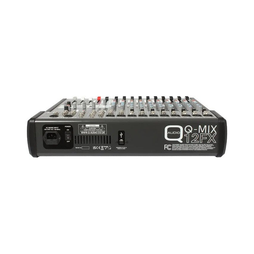 Q-Audio Q-MIX 12FX 12-Channel Mixer With 24 Digital Effects, USB Interface, Bluetooth And AUX Send — Mains-Powered 3