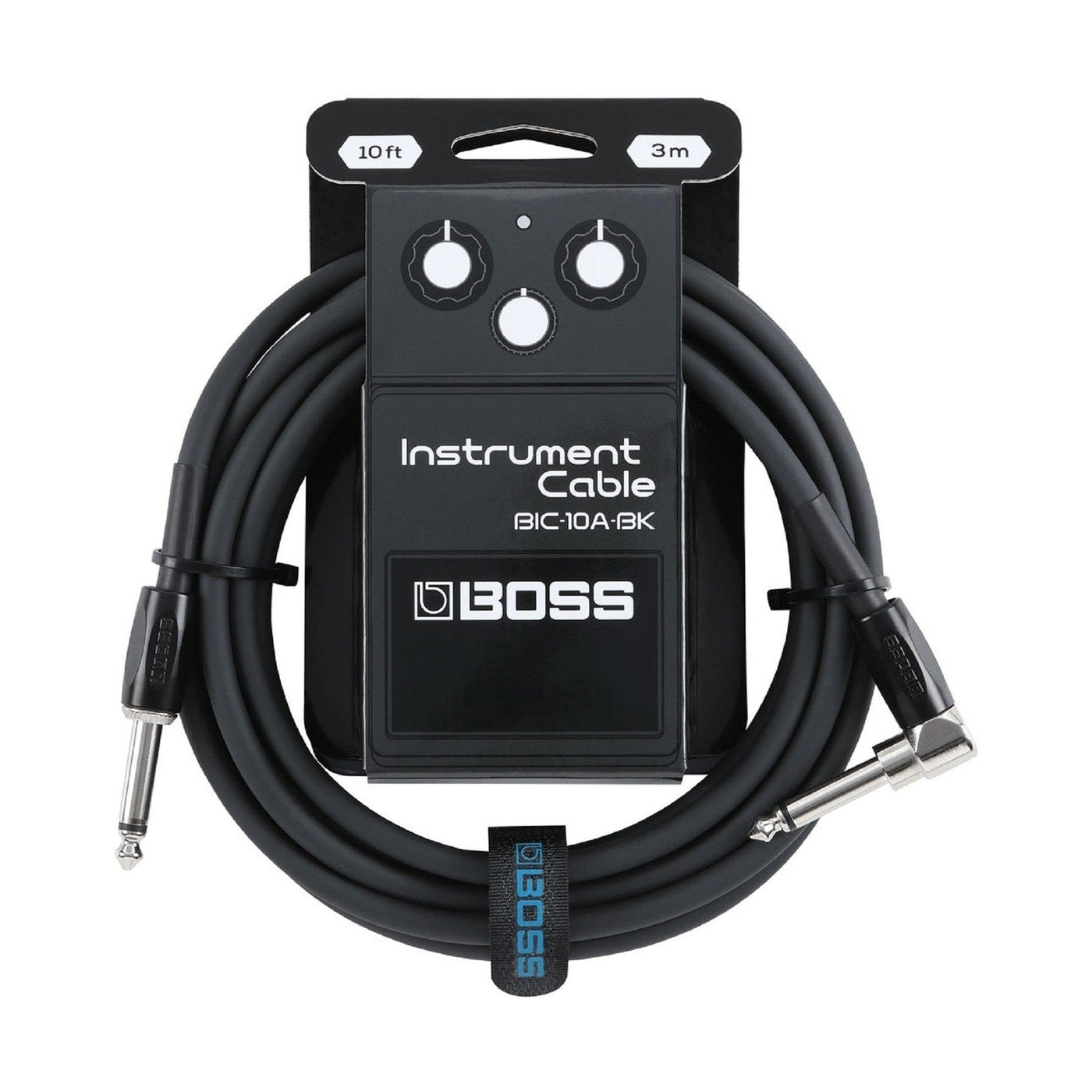 BOSS BIC-10A Angled/Straight Jack Instrument Cable, 3m/10ft - Available in 6 Colours 2
