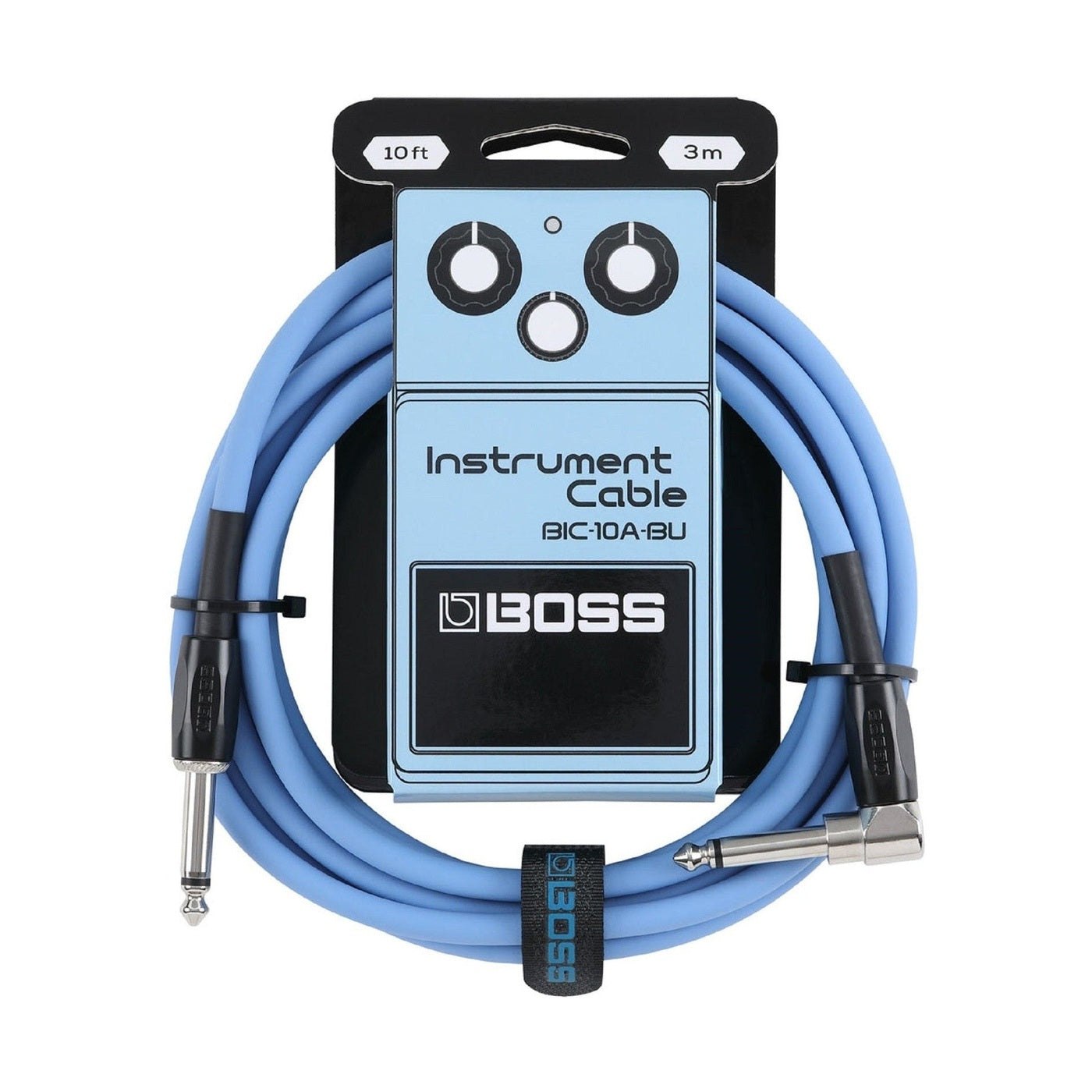 BOSS BIC-10A Angled/Straight Jack Instrument Cable, 3m/10ft - Available in 6 Colours 3