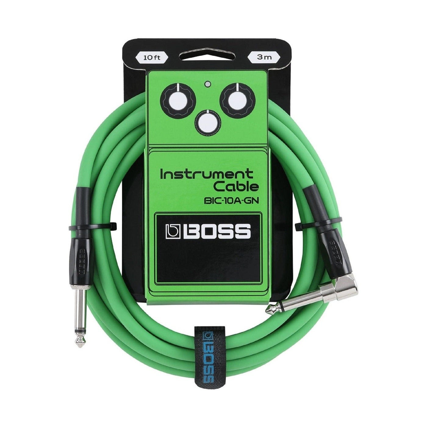BOSS BIC-10A Angled/Straight Jack Instrument Cable, 3m/10ft - Available in 6 Colours 4