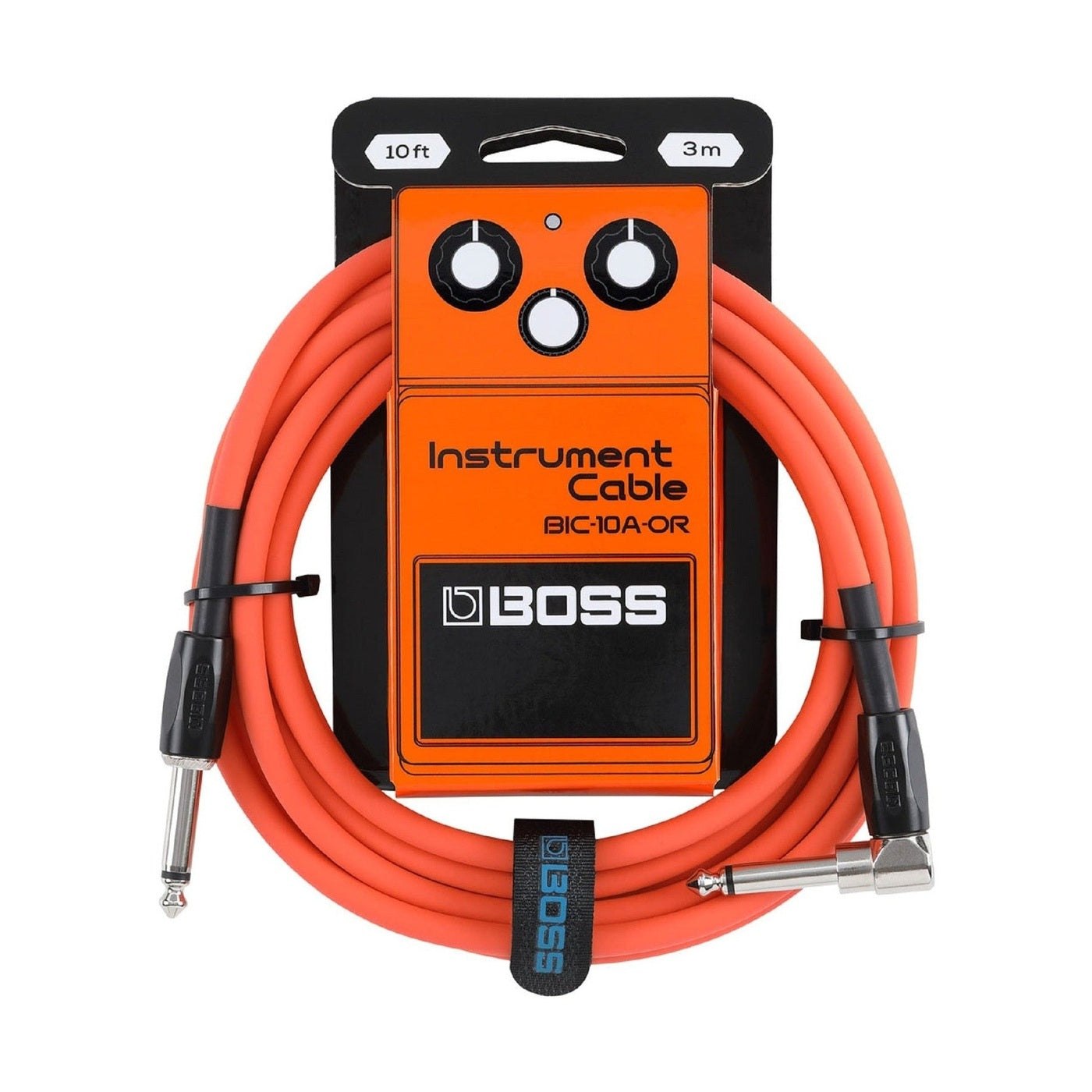 BOSS BIC-10A Angled/Straight Jack Instrument Cable, 3m/10ft - Available in 6 Colours 5