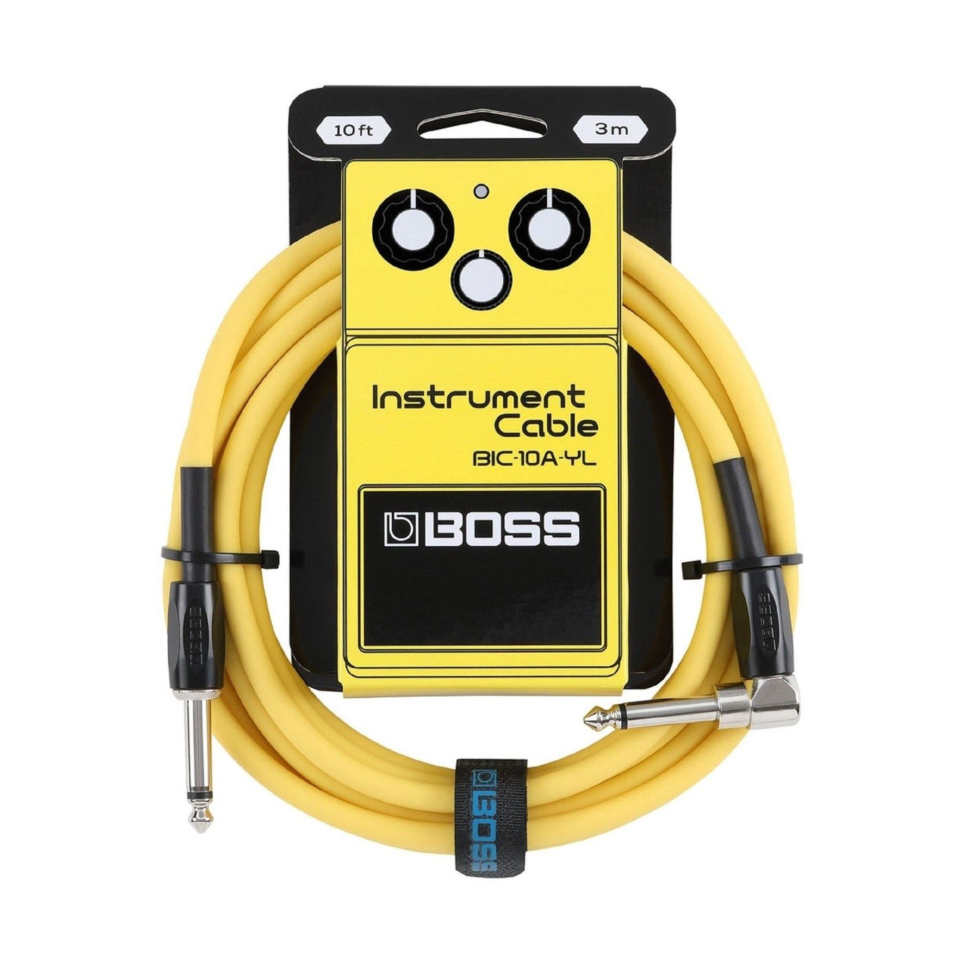 BOSS BIC-10A Angled/Straight Jack Instrument Cable, 3m/10ft - Available in 6 Colours 7