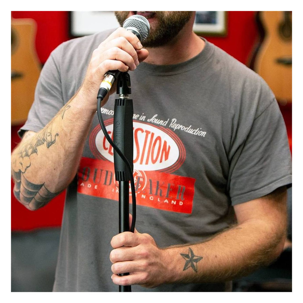 Quiklok A988 Straight Microphone Stand With Clutch Grip & Round Base 4