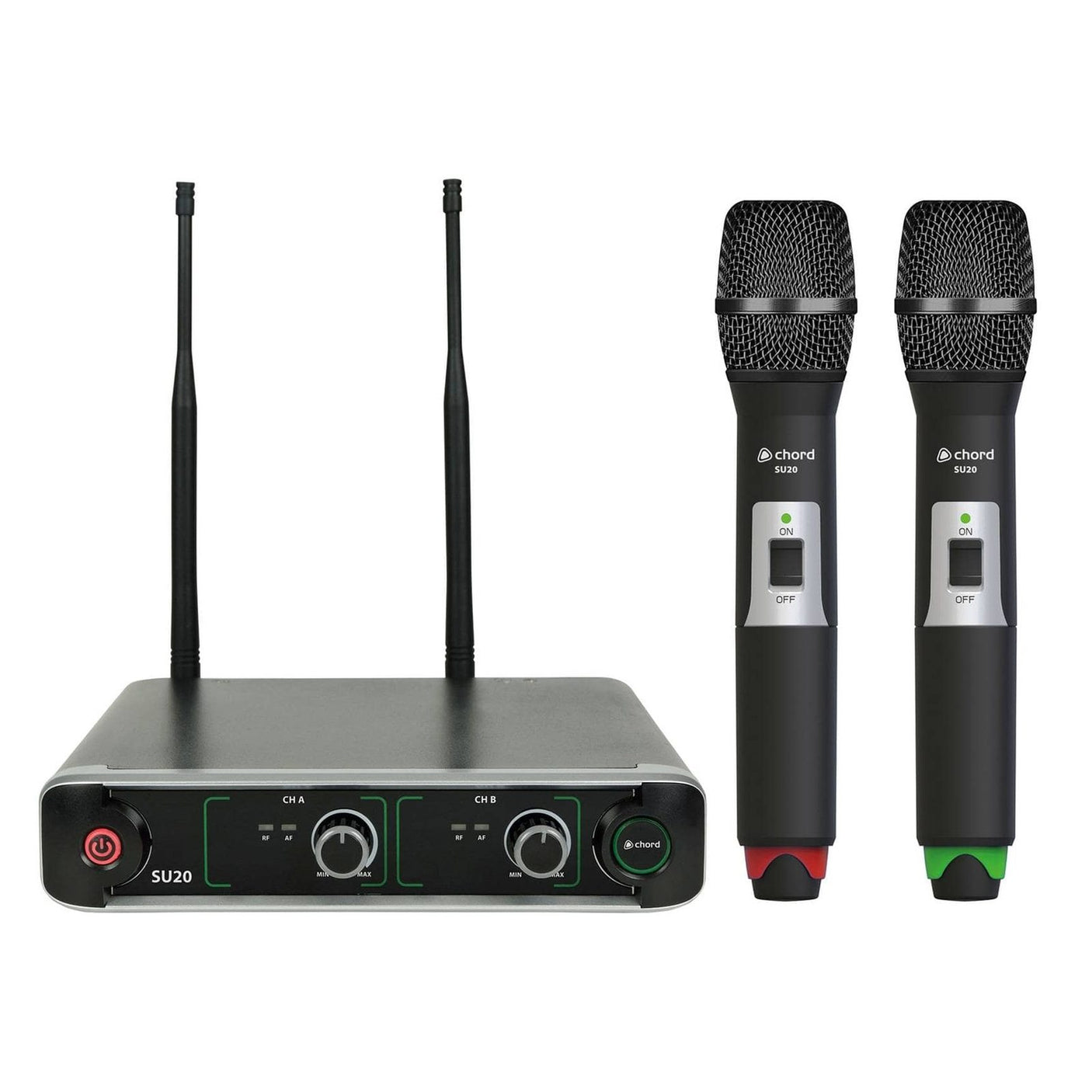Chord SU20-H-RG Dual UHF Handheld Wireless Microphone System 863.42 + 864.3MHz 1