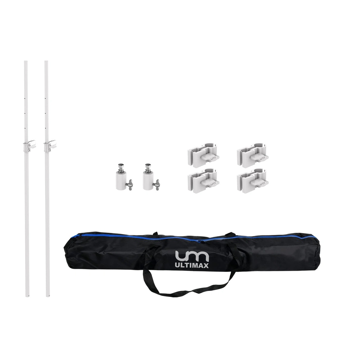 Ultimax DJ Booth LP MKII Light Post System With Carry Bags – White