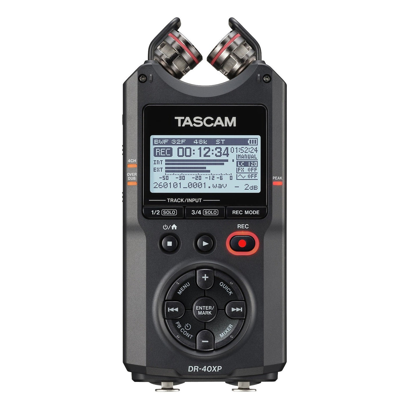 Tascam DR-40XP Portable 4-Track Digital Audio Recorder With 32-Bit Float Recording & USB-C Interface 1