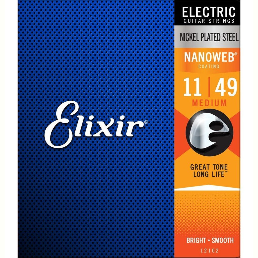 Elixir NANOWEB Nickel Plated Steel Electric Guitar Strings, Medium — 11-49 2