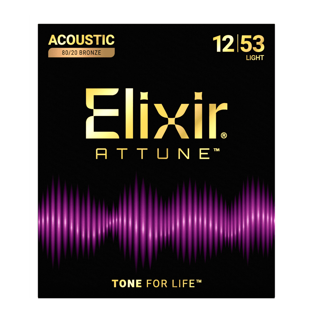 Elixir Attune 80/20 Bronze Acoustic Guitar Strings, Light, 12-53 2