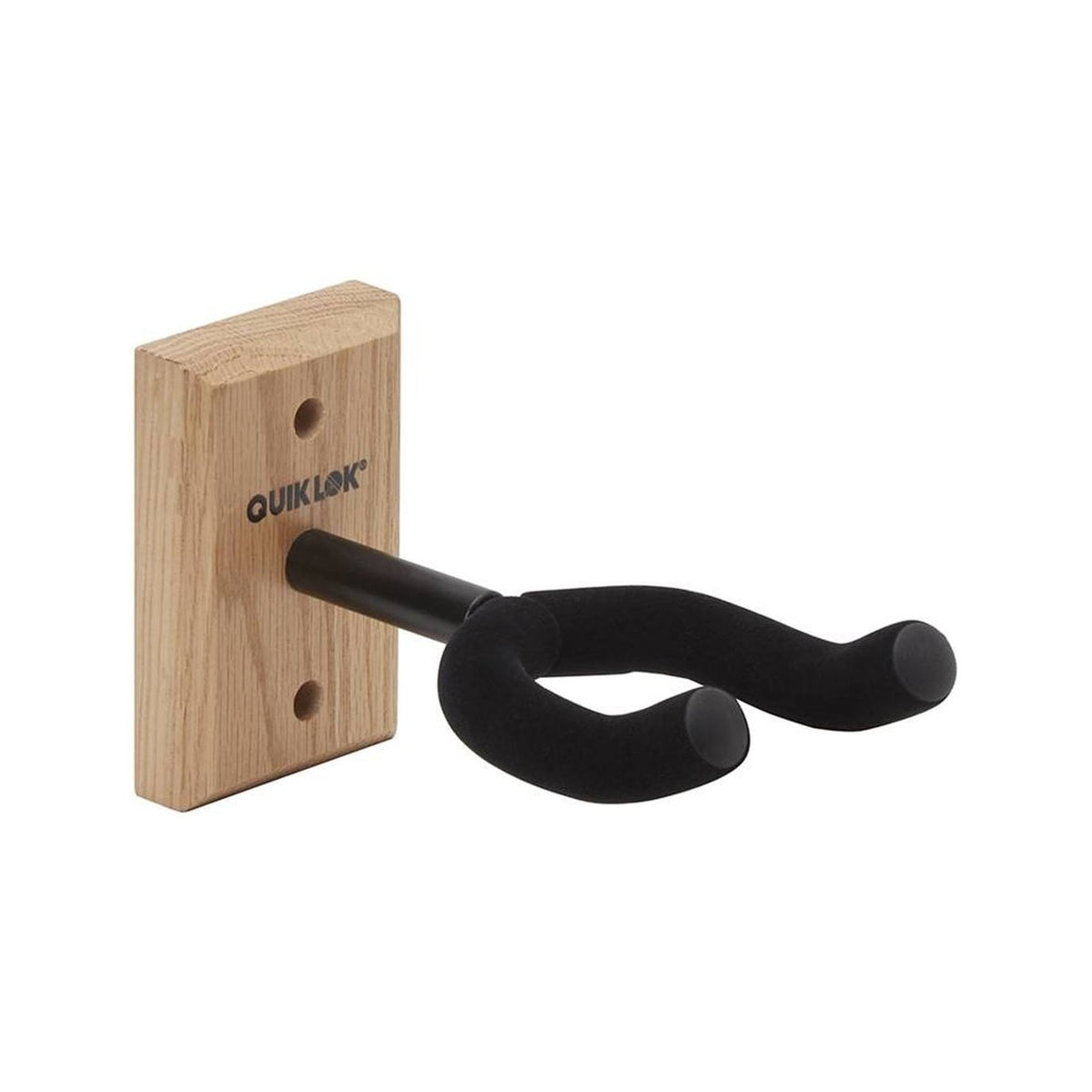 Quiklok GSW001 Wall-Mount Guitar & Bass Hanger With Oak Wooden Base 1