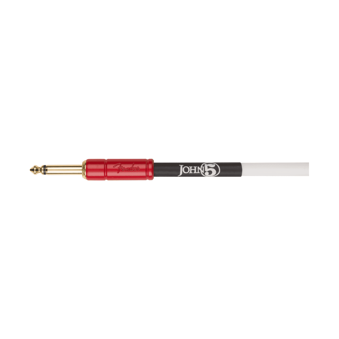 Fender John 5 Coiled Instrument Cable, White and Red, 10' 3m 3